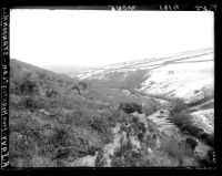 River Tavy fron Horndon clam, with Standon hill in the snow.