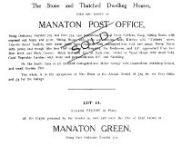 Sale document relating to the Hambeldon Estate, detailing sale of the Post Office