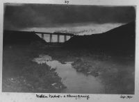 Steam train crossing Meldon Viaduct