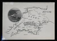 View + map of Devon, Torquay (Babbacombe)