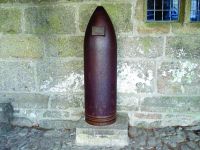 15 inch shell outside of the Church House in Widecombe