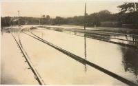 Railway line near Lydford in the 1927 floods