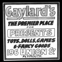 Publicity for Gaylards of Plymouth