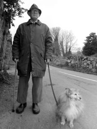 Kenric Foster walking his dog Cassie