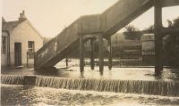 Lydford railway station in the 1927 flood