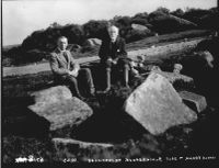 Uncle Frank and Sydney Taylor sitting at Blackabrook by Cranmere Pool