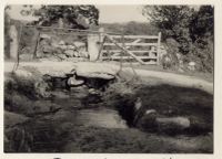 Clapper bridge over the River Webburn at Ponsworthy