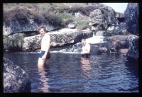 Swimming at East Dart waterfall