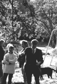 Villagers watching the process of apple identification during Lustleigh Apple Day