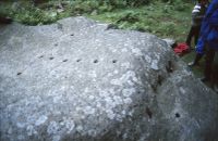 Feather & tare holes in granite