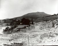 Constructing the foundations of the Sheepstor dam