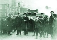 1WW A BRITISH TANK IS DELIVERED TO LOWMAN GREEN TIVERTON AS A MEMENTO OF THE WAR