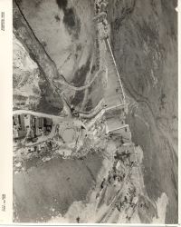 Aerial view of the Avon Dam from downstream.