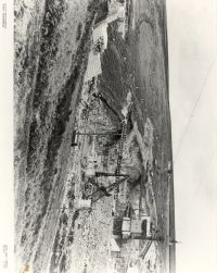 Early construction of the Avon dam wall.