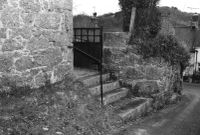 The four steps leading to the entrance of the Lustleigh Baptist Chapel