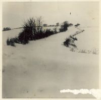 Dartmoor lane all but buried by the snow