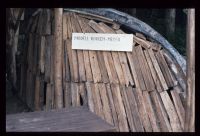 Demonstration model of the interior of a charcoal-producing stack or meiler