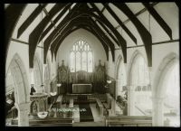 Fine carvings and decoration surrounding the main altar of Dean Church in Dean Prior near Buckfastle