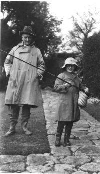 C.A. Hunt fishing on the Bovey c. 1915.