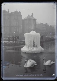 Swans and fountain, Dawlish