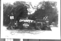 Manaton Green decorated with bunting and flags for the Coronation of King George VI