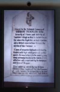 Church - plaque to George Templar