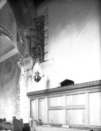 INTERIOR OF CHURCH - LAMP AND MODERN SCREEN