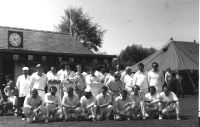 Celebrating the opening of the pavillion in 1978 with a match between Manaton Cricket Club and a Cel