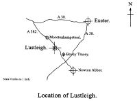 Location map of Lustleigh