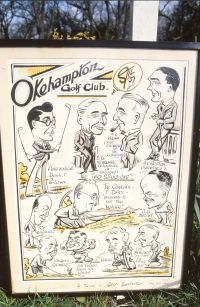 Okehampton Golf Club cartoon signboard