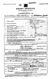 Attestation form for army service