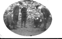 Playing marbles in Manaton School yard, 1912