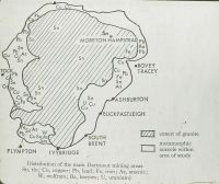 Map of mineral sources on and around Dartmoor