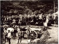 Gathering of spectators and labourers for the start of work on the Burrator Reservoir