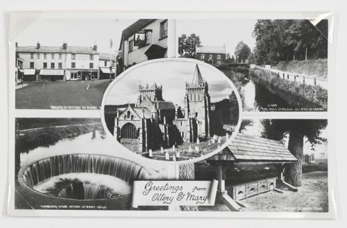 5 image postcard of ottery St.Mary