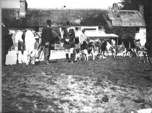 The South Devon Hunt meeting outside Half Moon, Manaton Green