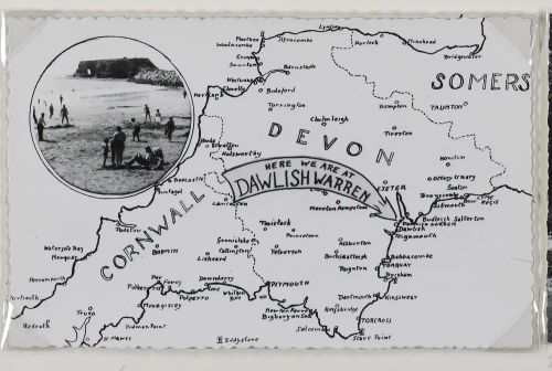 Postcard map of Dawlish Warren