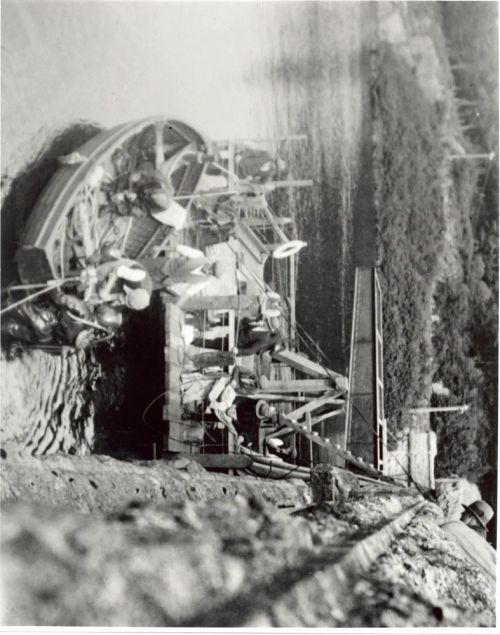 Royal Naval divers working on a  jammed valve at the Burrator Reservoir