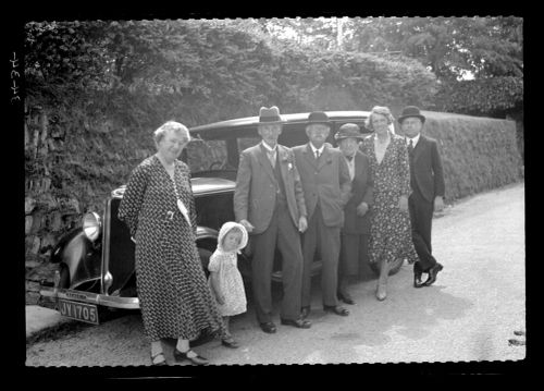 The Taylor Family in front of their Renault Saloon Car