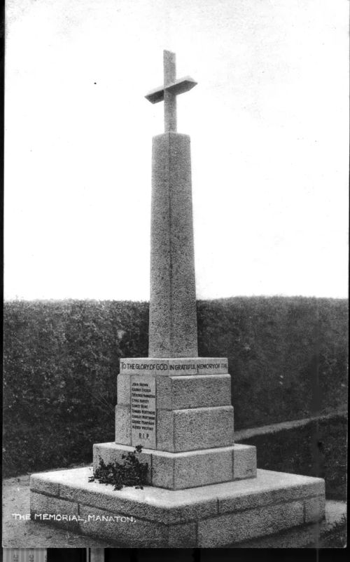 Manaton War Memorial shortly after its completion in the 1920s