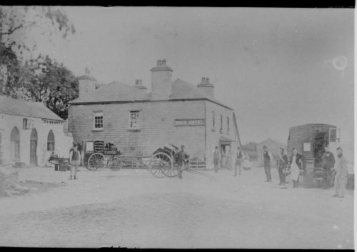 A photograph of an old photograph of Rock Hotel