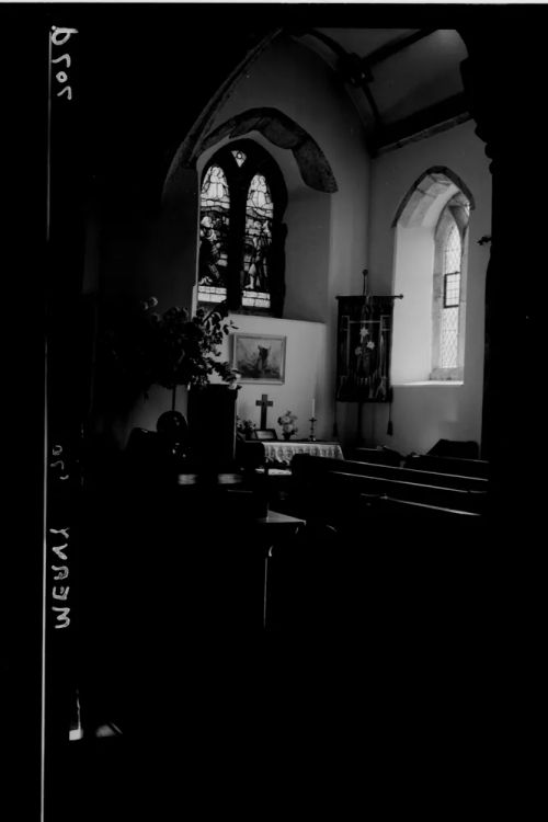 The interior of Meavy Church