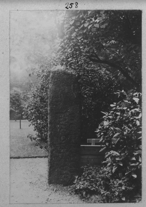 Ogham Stone in Tavistock Vicarage Garden