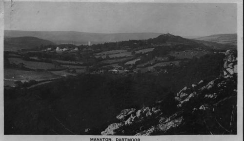 Manaton village from nearby hill