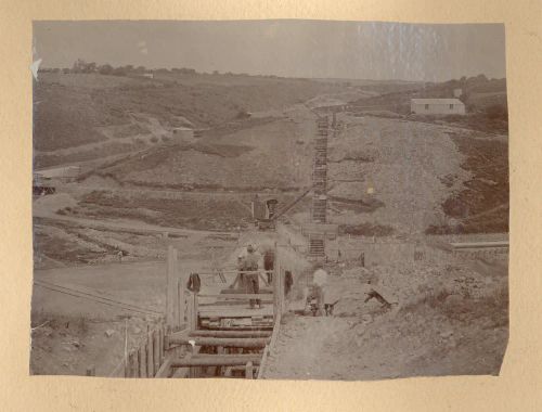 Cutting a culvert for one of the Hennock reservoirs