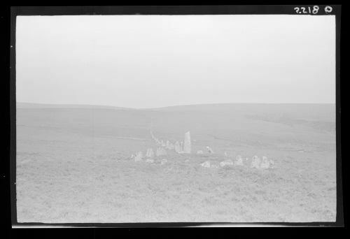 Stone row on Down Tor