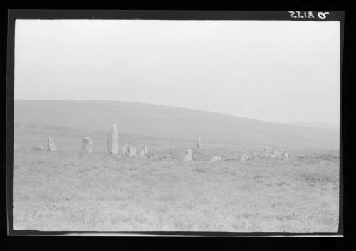 Stone row on Down Tor