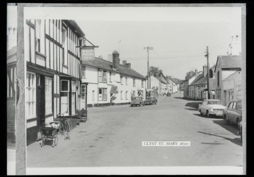 Half Moon Inn and street view, Clyst St Mary