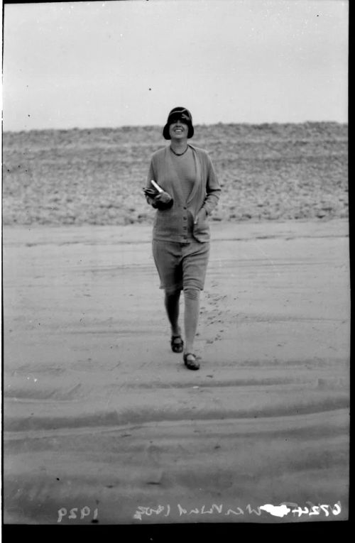 Taylor woman on beach, 1929