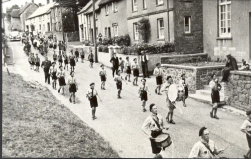 Air Scouts marching through South Zeal